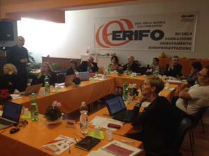 Teilnehmende eines Job Broker Meetings beim Projektpartner ERIFO in Rom, Italien.
