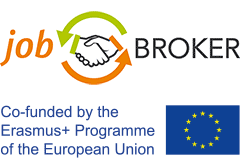 Logo des Projektes Job Broker und Förderlogo Erasmus +